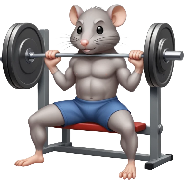 Rat doing bench press  emoji
