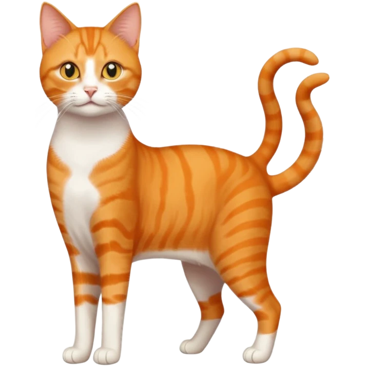 full body orange domestic shorthair slim cat with yellow/orange eyes  emoji