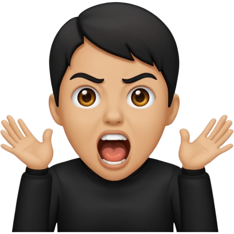 scream in black clothing emoji