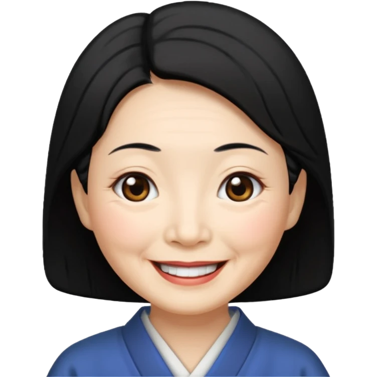 old japanese women with black hair emoji