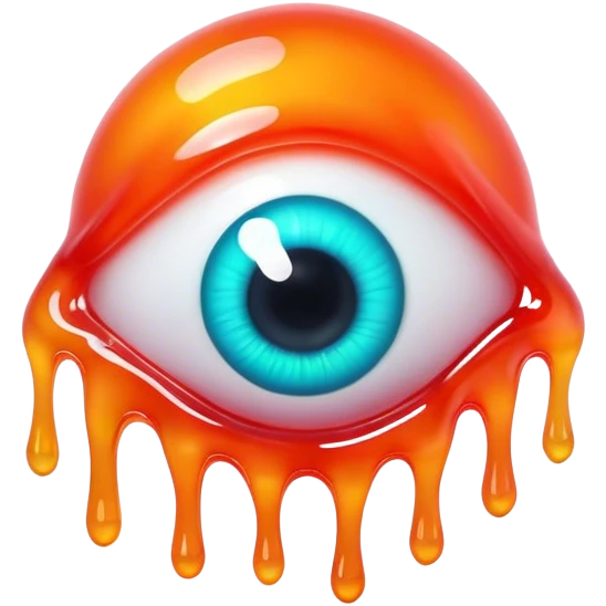 gummy neon melting eyeball emoji