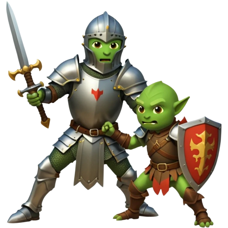Knight fight against a goblin emoji