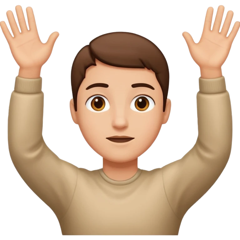 Hands up like your being put in a corner  emoji