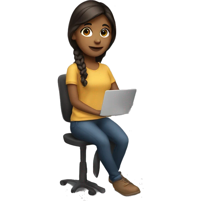 a student brunette with a laptop  emoji