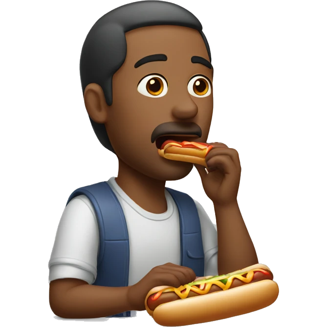 man eating hotdog emoji