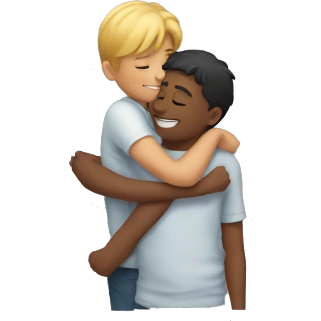boys sharing a warm hug emoji