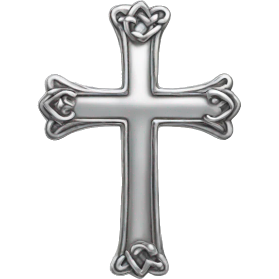 dainty simple silver cross emoji