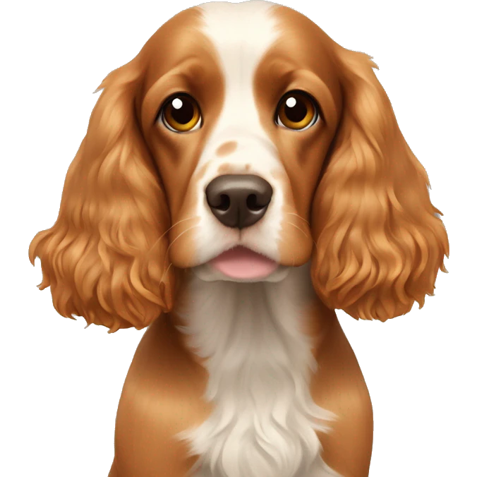 Cocker spaniel and ginger hair girl emoji