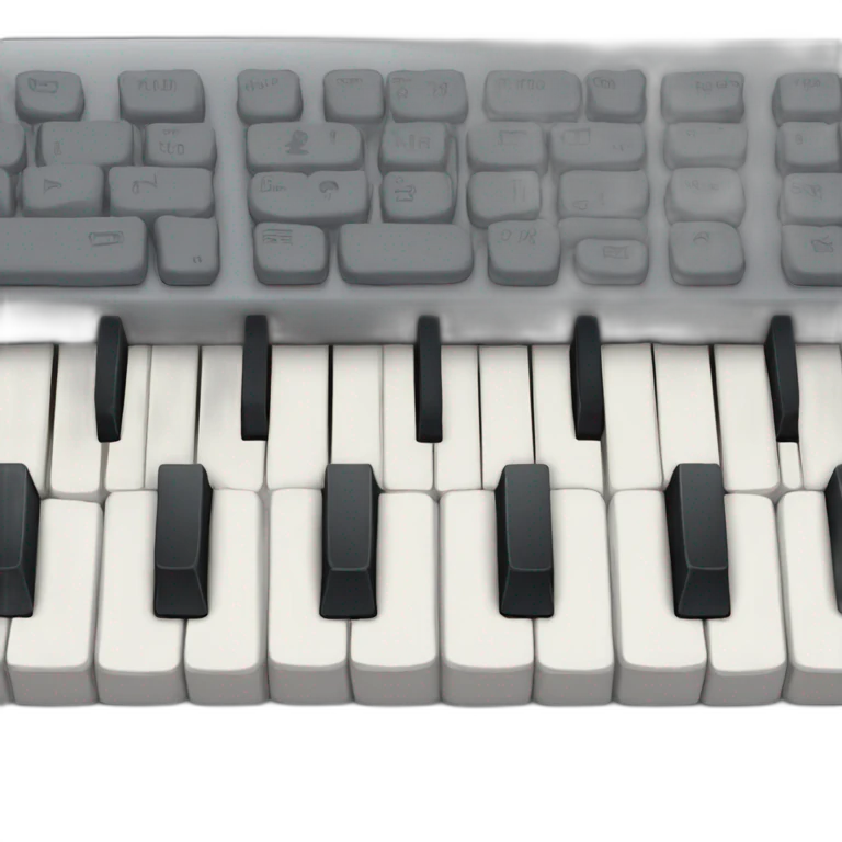 Keyboard playing on computer emoji