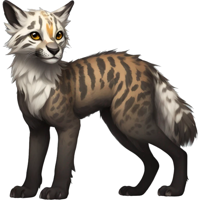 Modern Feral Rare Fantasy Vernid-Trico-species by LiLaiRa, markings, full body emoji