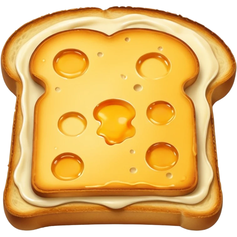 🍞🧀🍞 Closed cheese toast without a face emoji