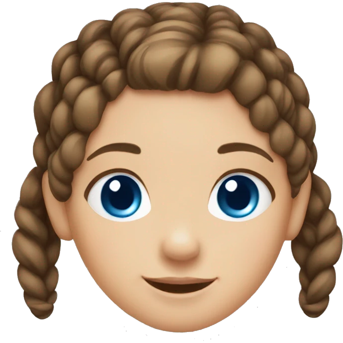 Little girl with brown hair in pigtails and with blue eyes emoji