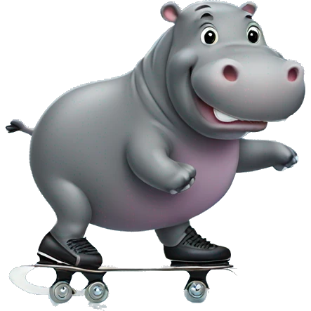 Hippo ice skating  emoji