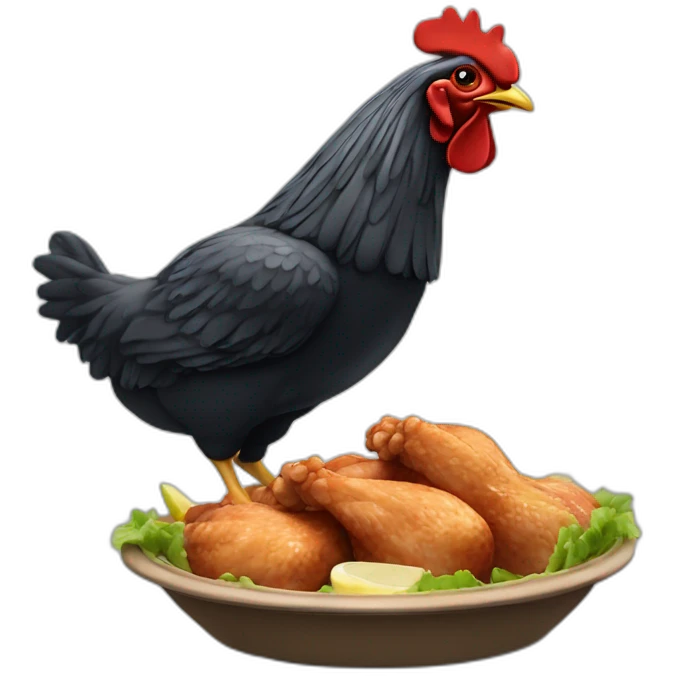 Noir qui mange du poulet emoji