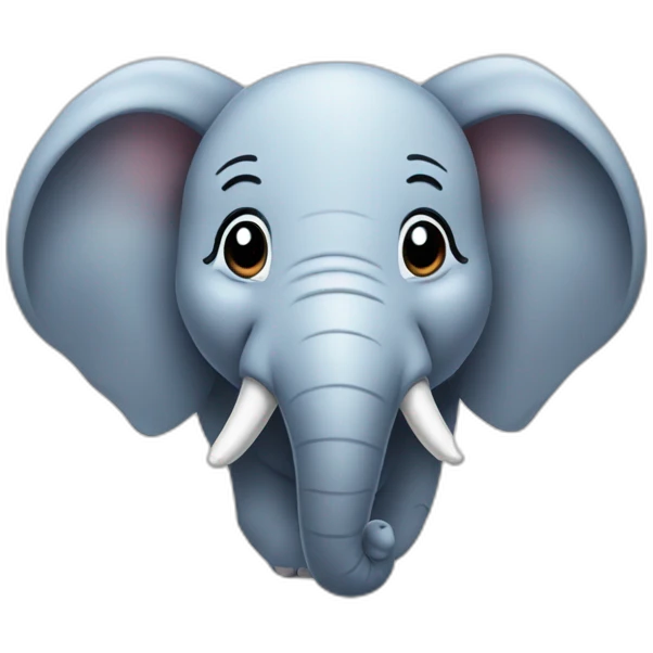 cute happy elephant head emoji