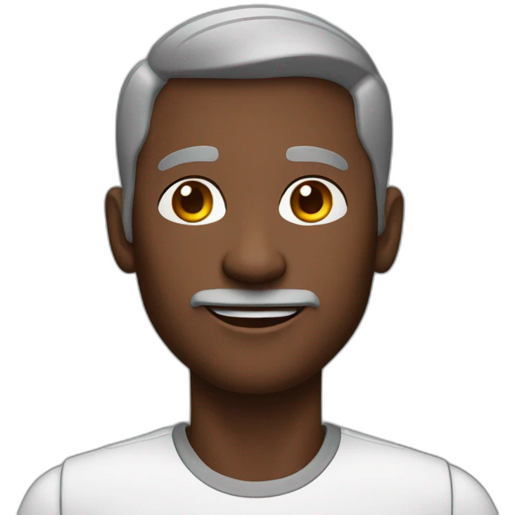 face of handsome and slim 50 year old dark-skinned engineer emoji