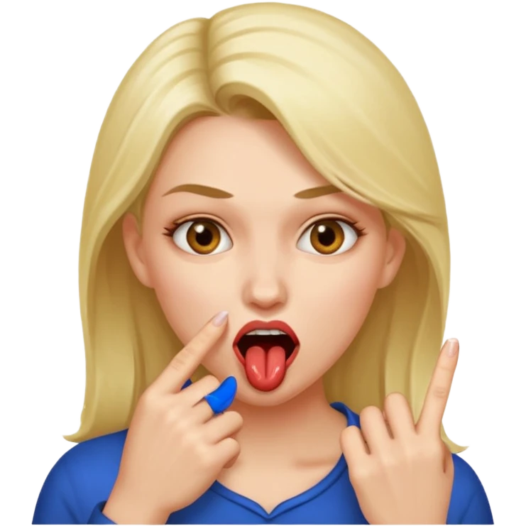 🙎🏻‍♀️ este emoji se tiene que estar mordiendo el segundo dedo, el que está a un lado del dedo, tiene que ser mujer  emoji