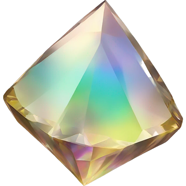 Pyramid-shaped 56-carat iridescent diamond crystal emoji
