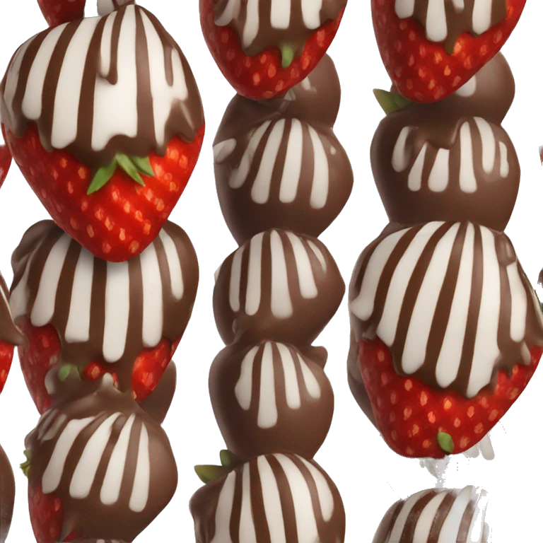 Chocolate covered strawberry with white stripes emoji