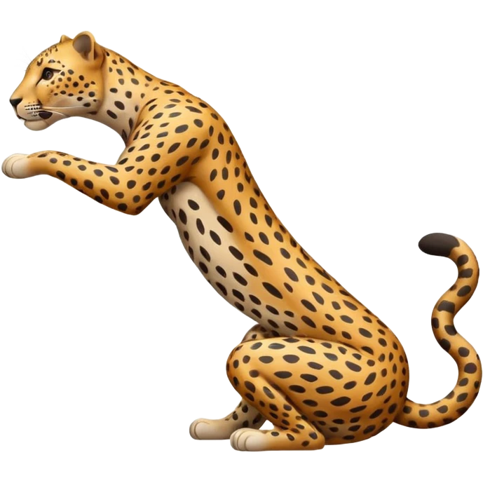 leopard stretching with its back arched emoji
