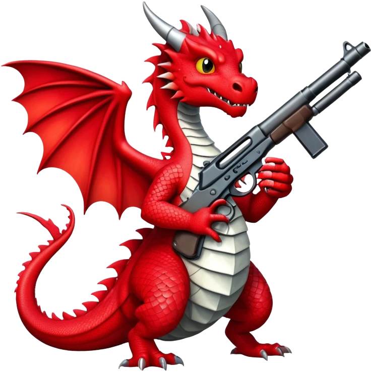 Dragon with a gun emoji