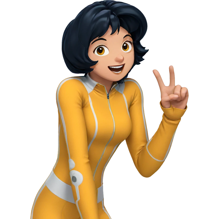 smiling girl in bodysuit emoji