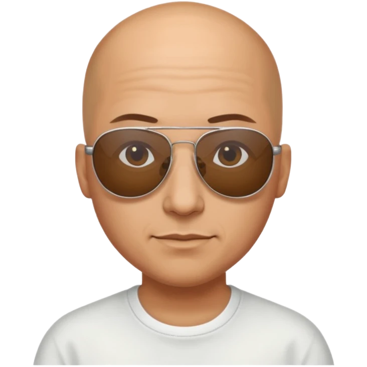 bald person wearing sunglasses emoji