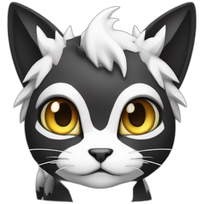 Sitting-Black-and-White-cat-dragon-type-pokemon emoji