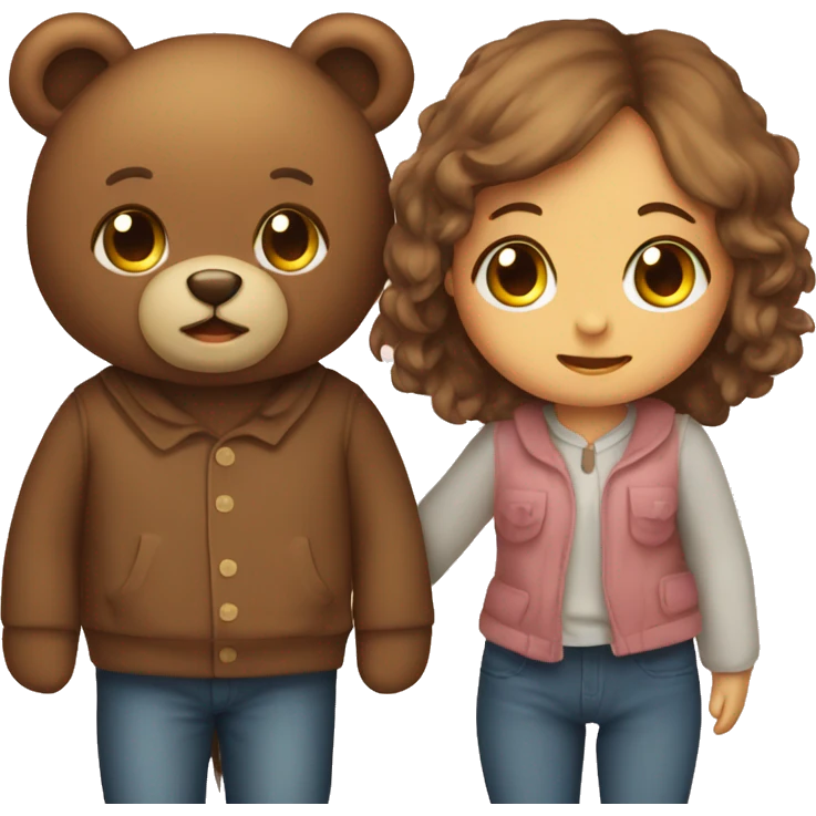 teddy bear couple girl and boy emoji