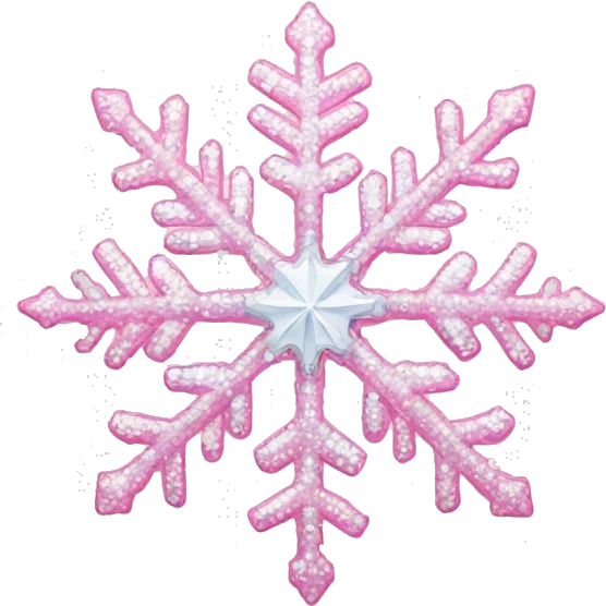 pastel pink snowflake with diamonds emoji