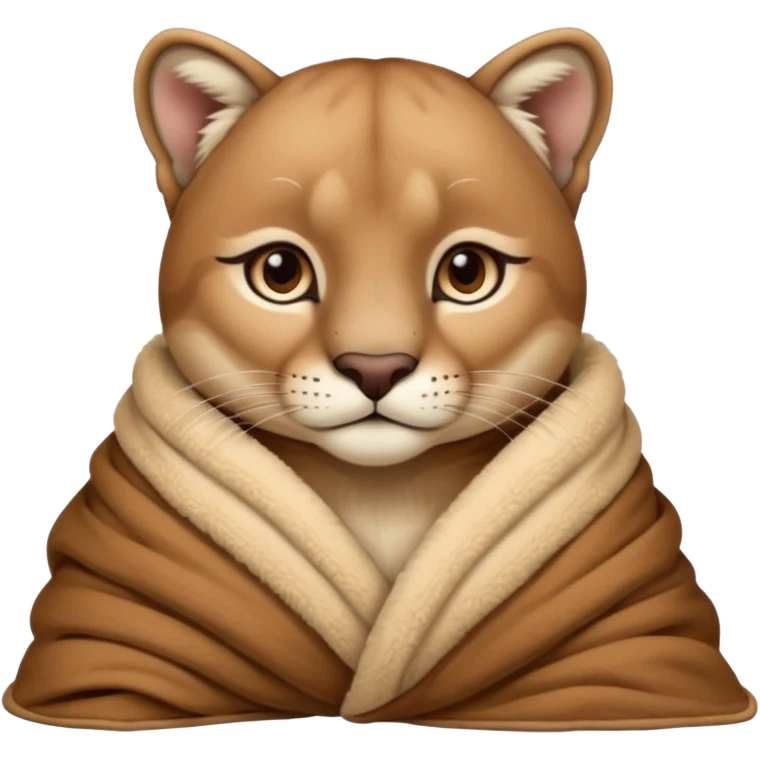 Cozy puma cougar in blanket emoji