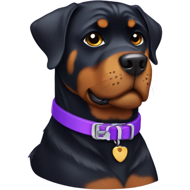 Rottweiler wearing purple collar emoji