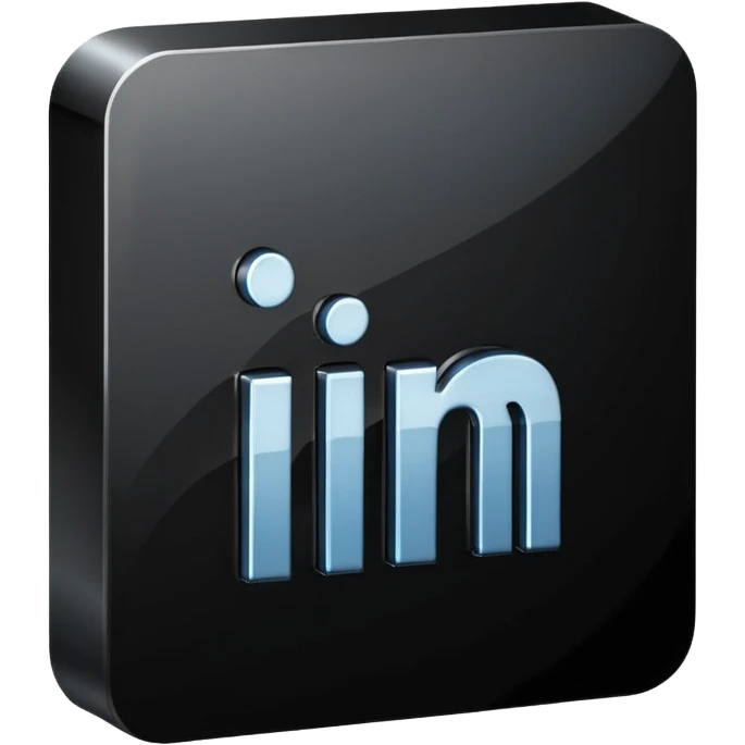 black 3d linkedin logo emoji
