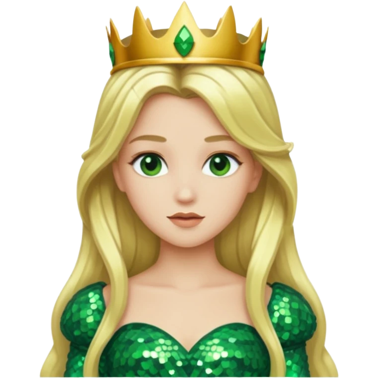 Princess Ozma from the Wizard of Oz with long blonde hair, green sequin outfit emoji
