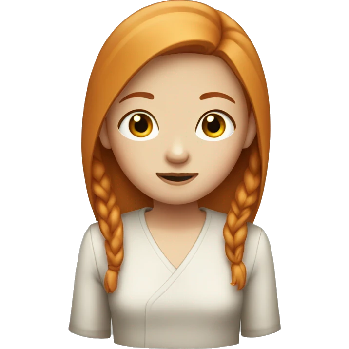ginger asian girl with stright hair, narrow eyes and freckles  emoji