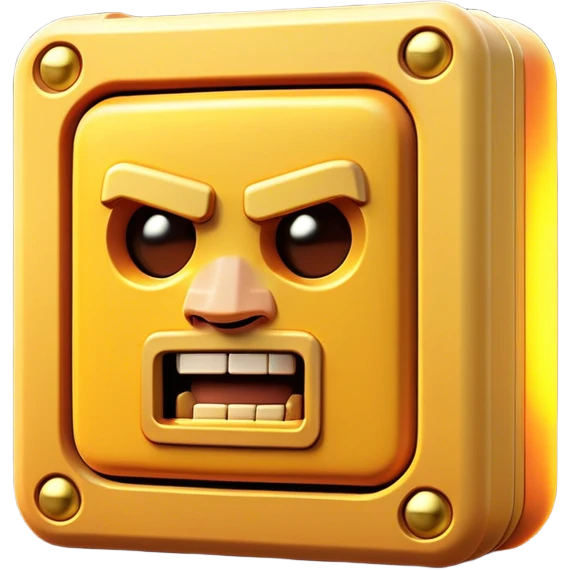 Clash of Clans aesthetic: Cinematic Playful Classic Game Cartridge Portrait Emoji, rendered in a 3D vector-style similar to standard emojis with minimal shading and bold, simplified shapes. A compact, distinct form with signature details, softly glowing with a nostalgic gaming charm. Simplified yet unmistakably iconic, highly detailed and consistent, glowing with a soft radiance and high shine. Stylized with a touch of retro gaming magic and a soft glowing outline, capturing the essence of a beloved gaming relic with a friendly, playful manner! emoji