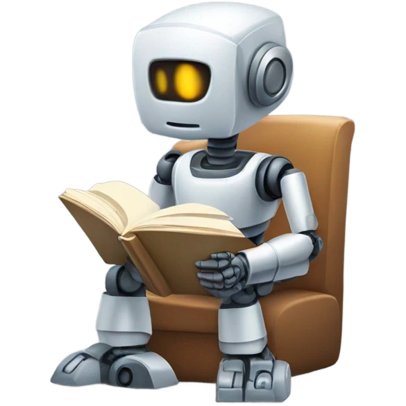 robot reding a book emoji