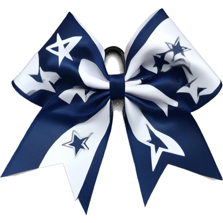 Navy blue and white Allstar cheer bow emoji