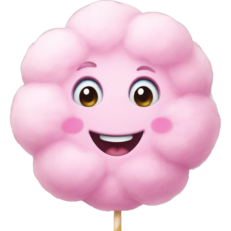 Cotton candy smile emoji