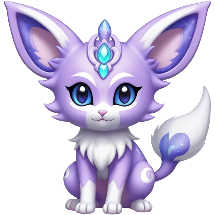Shiny Exotic Cute Adorable Majestic Ethereal Sparkly Espeon-Meowstic-Hybrid-Creature with pattern-markings emoji