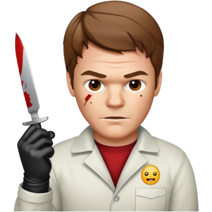 Dexter Morgan holding a knife, wearing gloves, emoji style emoji