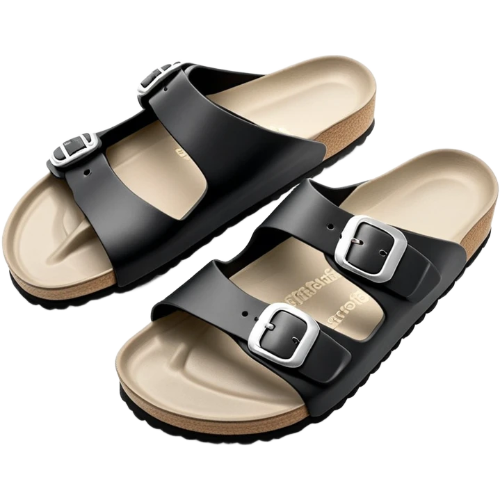 Birkenstock EVA double buckle slip on slides emoji