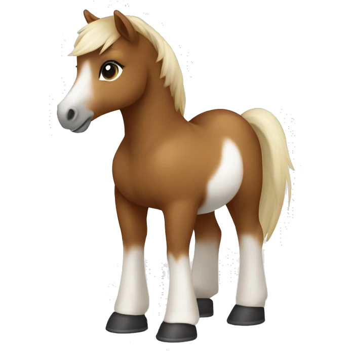 brown baby pony with white muzzle sitting up emoji