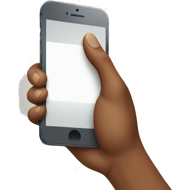hand holding iphone  emoji