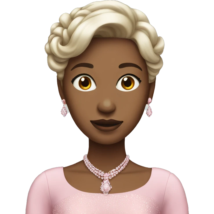 elegant girl in a pink formal dress  emoji