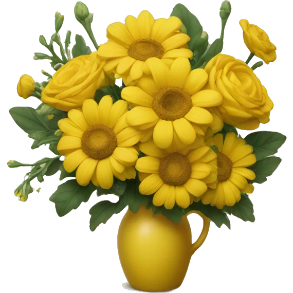 yellow flower bouquet still life emoji