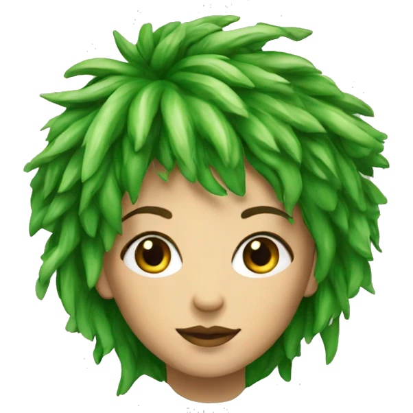 driade tree woman face green hair emoji