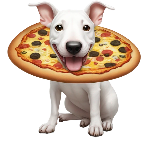 bull terrier eating pizzi emoji