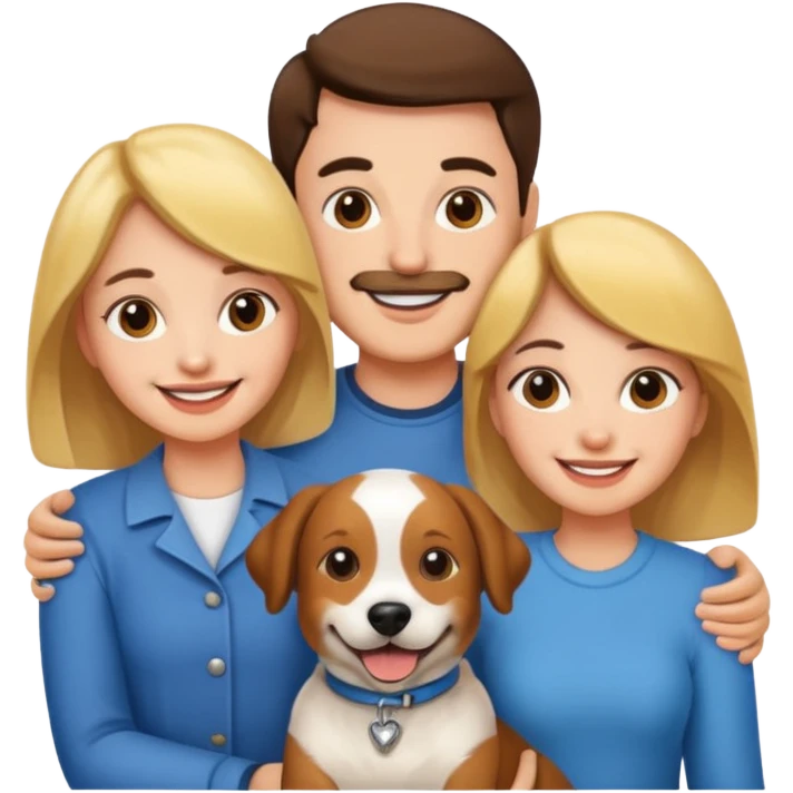 couple and their pet dog emoji