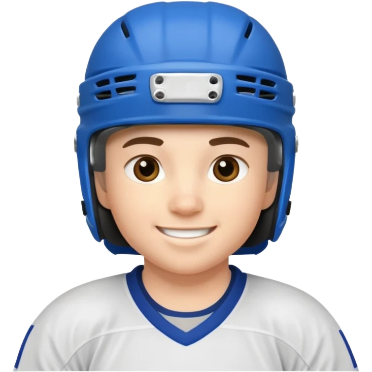 smile young ice hockey player in action emoji